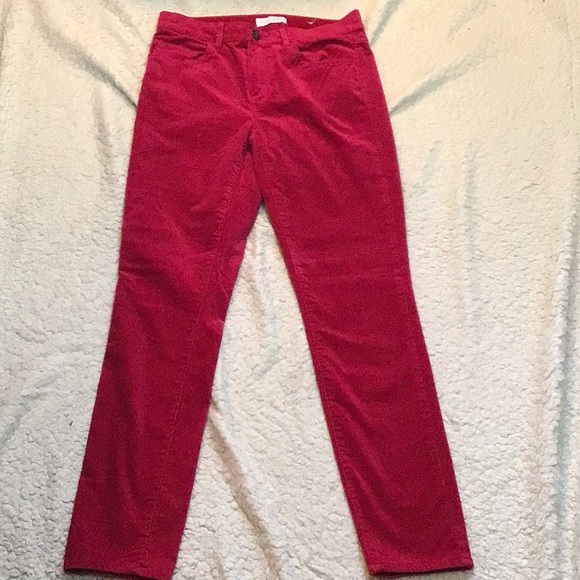LOFT 💕 Velvet magenta high rise skinny pants - Picture 4 of 12
